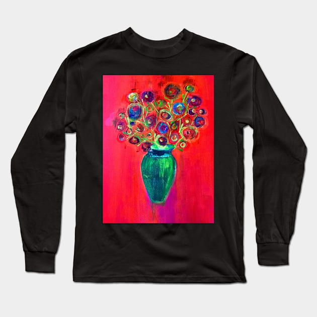 Red-hot summer Flowers Long Sleeve T-Shirt by AmandaSlaterArt